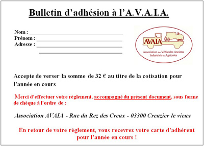 Bulletin d'adhésion